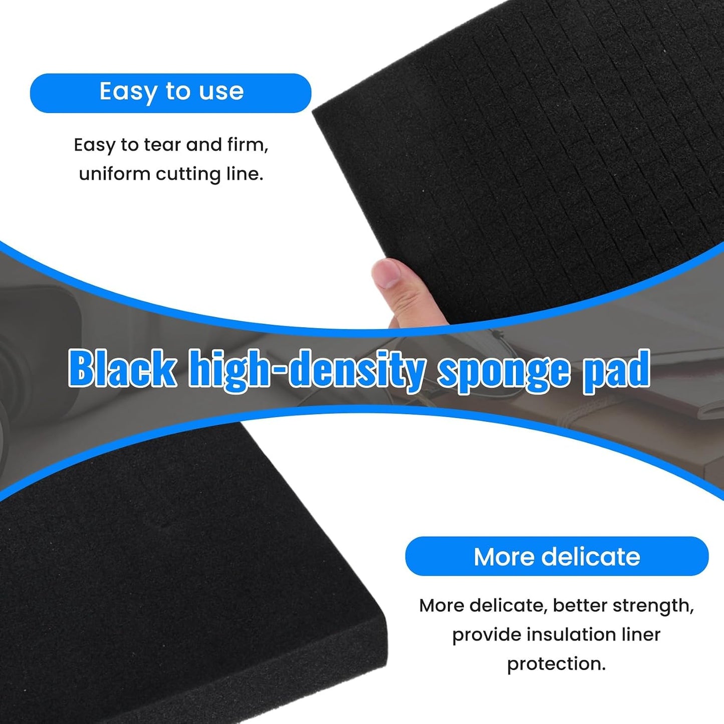  2 Pièces De Mousse à Séparer Pour Boîte à Outils, Insert De Mousse Prédécoupée, Mousses D'Ombre Haute Densité 350x250x40mm