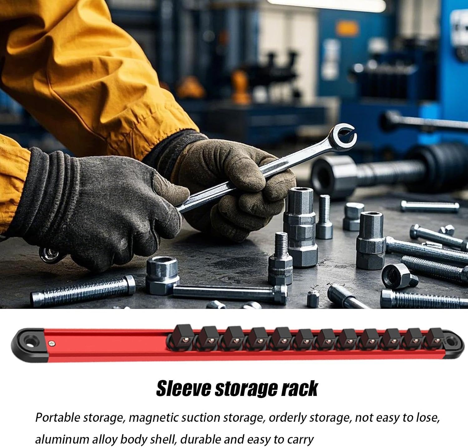  Porte-douilles Magnétique, Barres De Rangement Pour Tournevis, Support De Douilles De Boîte à Outils, Porte-outils En Aluminium, 40,6 Cm, Ce Qui En Fait Une Solution Durable Pour Le Rangement