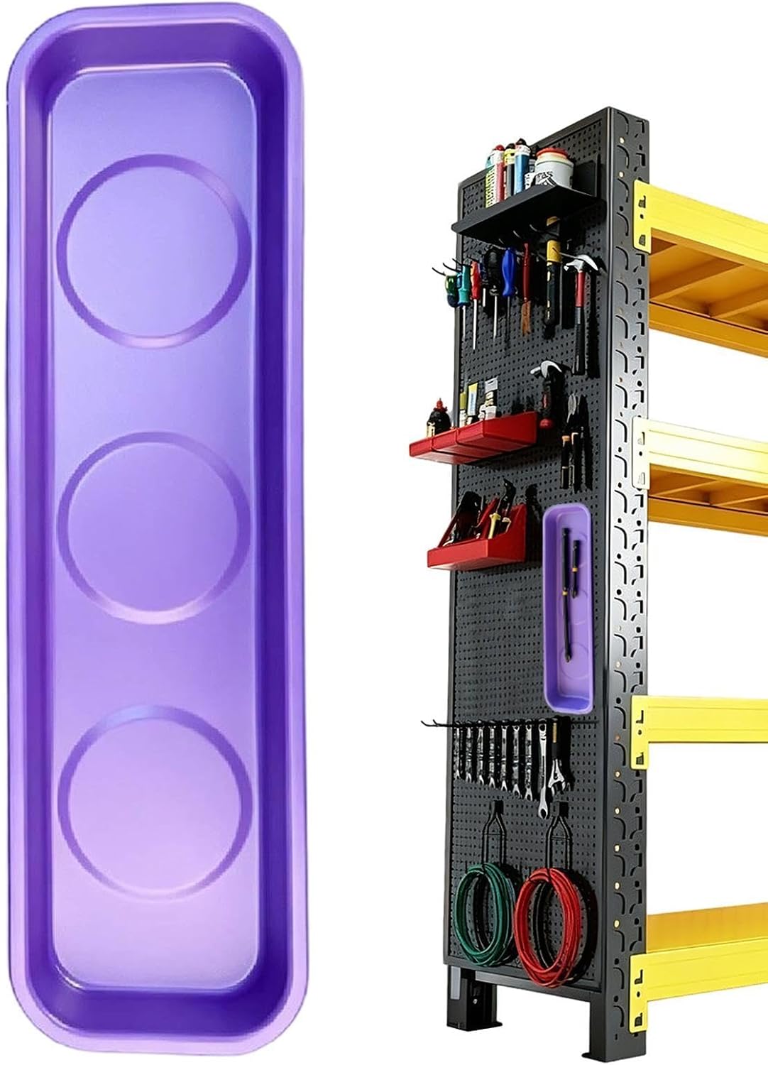 Plateau Magnétique à Vis - Organiseur En Acier Inoxydable - Organisateur D'Atelier - Pour Atelier Garage Réparation Auto Stockage