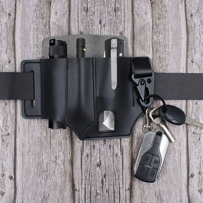  Wudaizhi Sac À Outils À Courroie Extérieure Avec Porte-clés, Gaine Multitool En Cuir EDC Pocket Organizer Une Pochette À Courroie