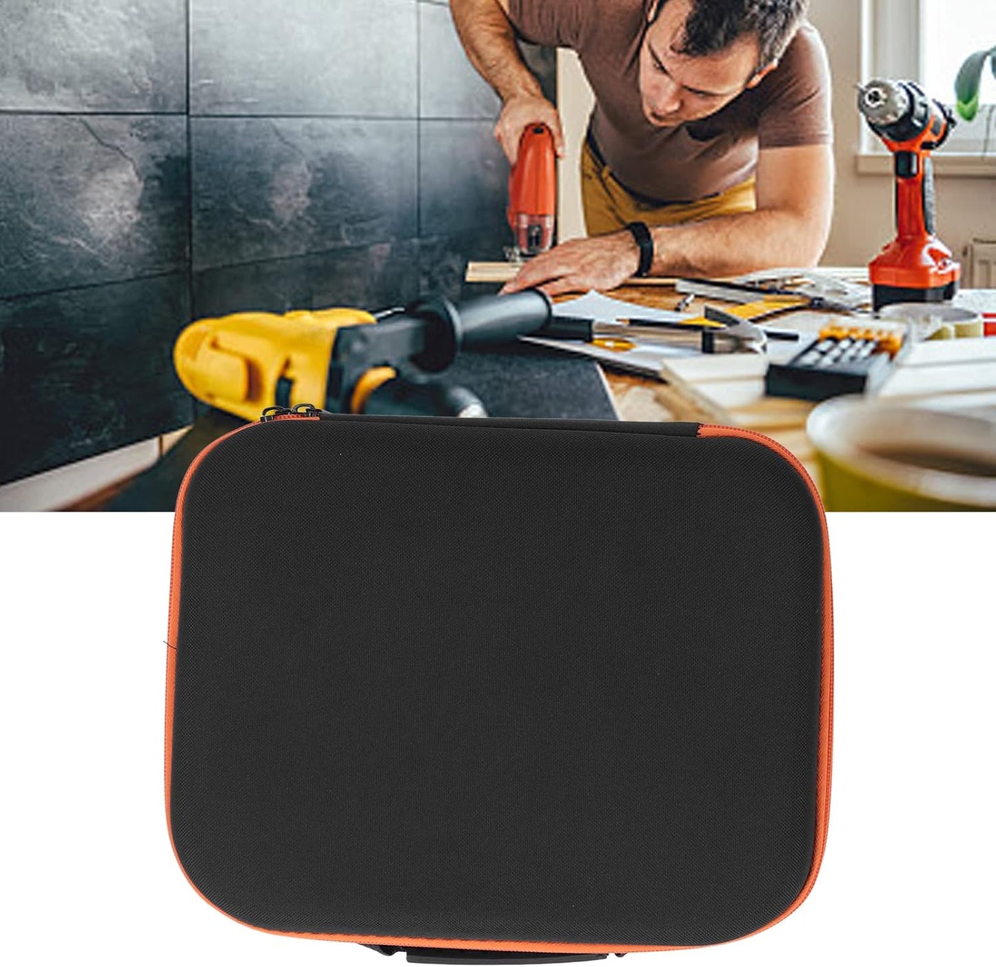  Mallette à Outils Boîte De Transport Portable Avec Fermeture éclair Pour Le Travail En Extérieur Matériau PU EVA Durable Grande Capacité 1 Unité (Sac Rectangulaire)