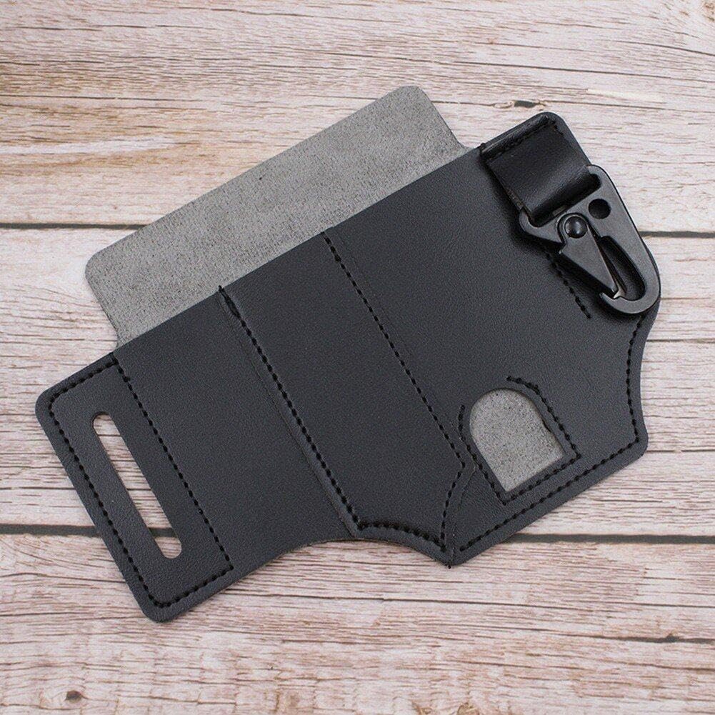  Wudaizhi Sac À Outils À Courroie Extérieure Avec Porte-clés, Gaine Multitool En Cuir EDC Pocket Organizer Une Pochette À Courroie