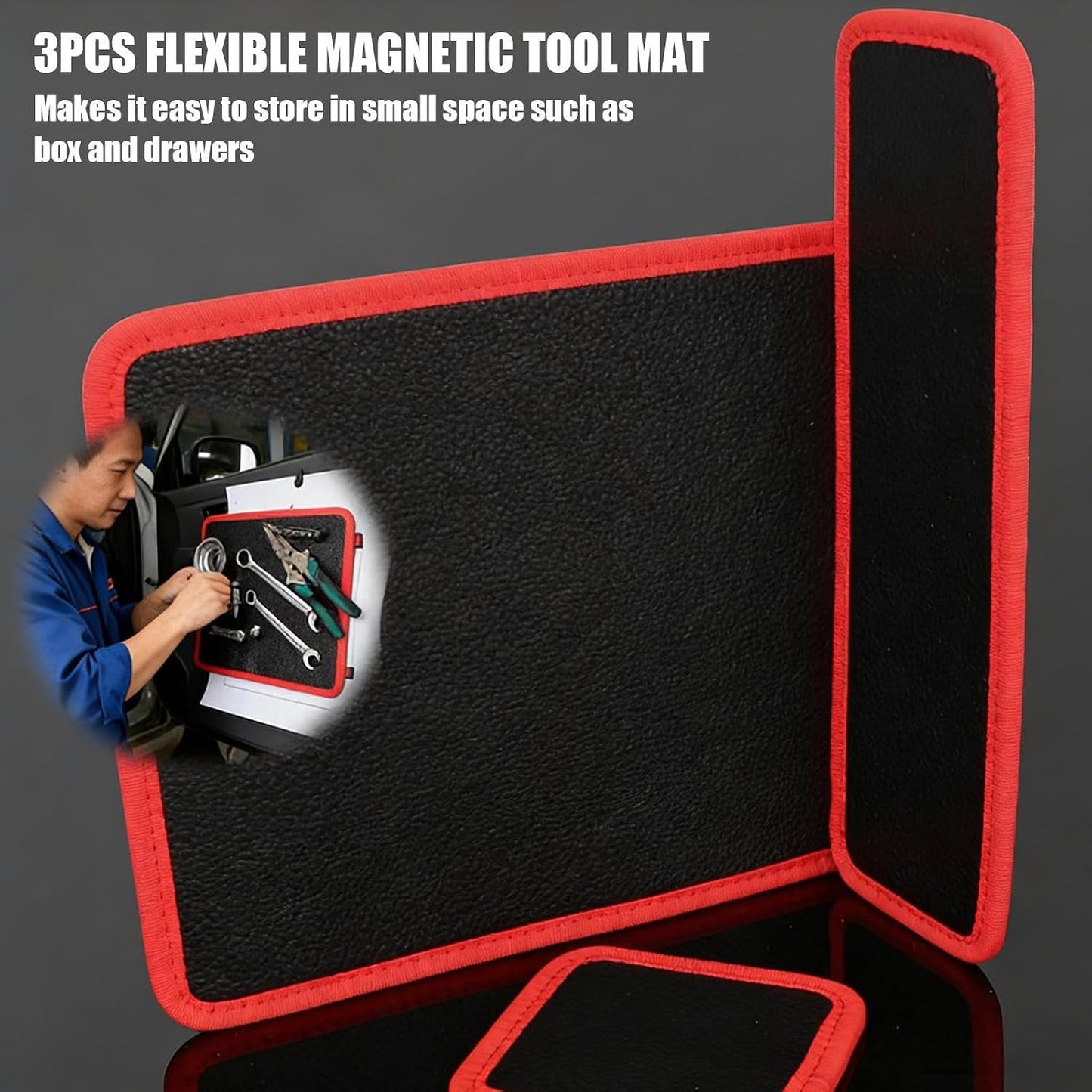  Tapis Magnétique, Porte-outils | Support De Pièces Robuste | Pour Garage, Atelier, Construction, Réparation De Voiture, Mécanicien, électricien, Tournevis, Clés, Boulons