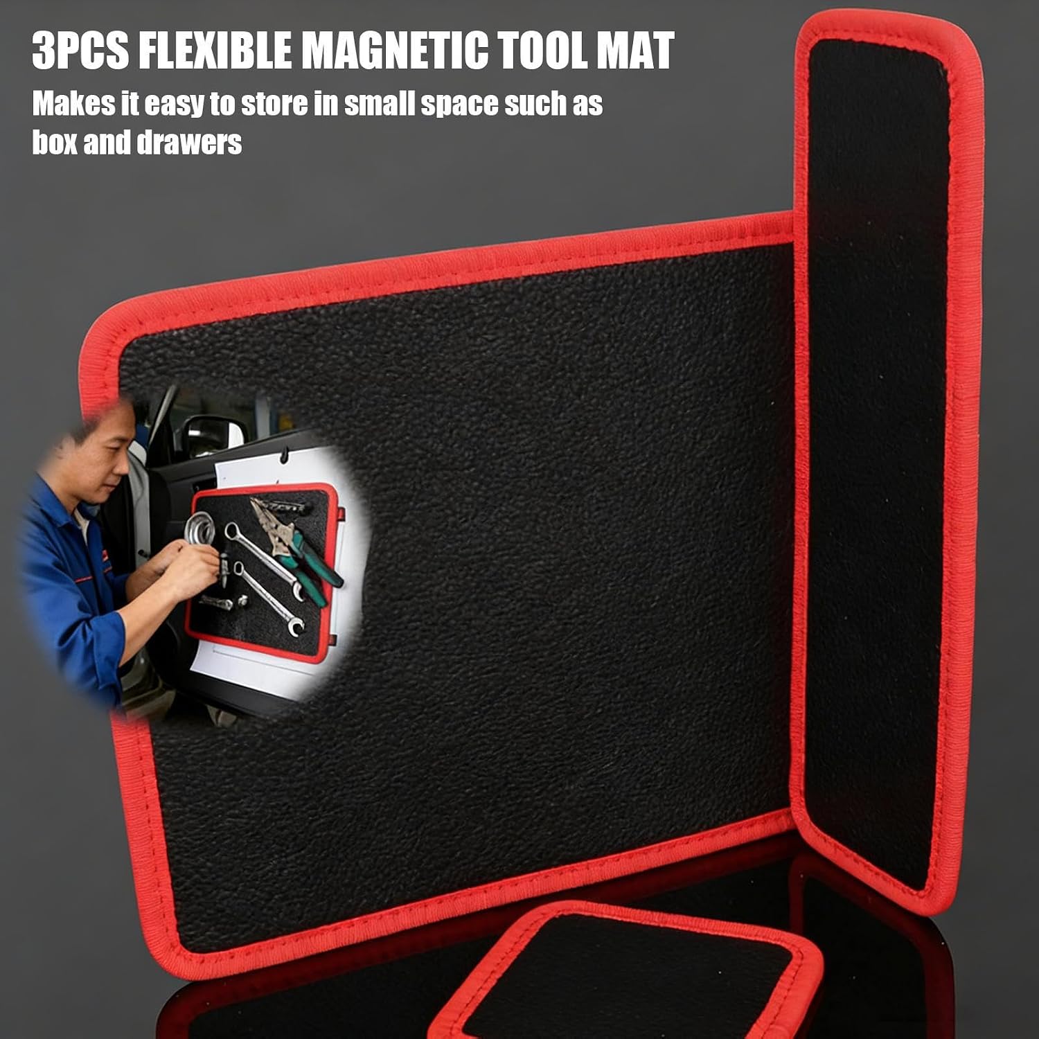  Tapis Magnétique, Porte-outils | Support De Pièces Robuste | Pour Garage, Atelier, Construction, Réparation De Voiture, Mécanicien, électricien, Tournevis, Clés, Boulons