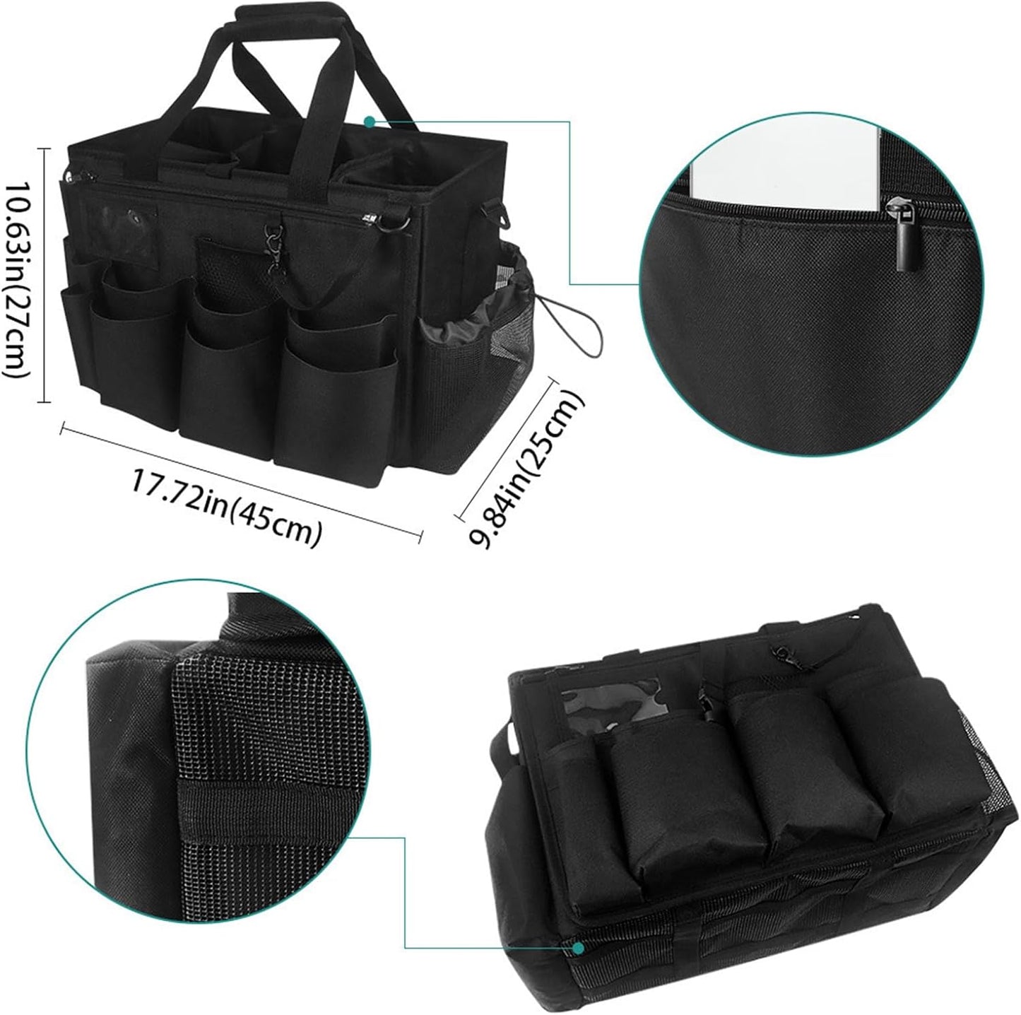  Générique Sacs De Nettoyage Pour Femmes De Ménage | Sac Plébiable Pour Ménage | Porte-Outils Mesh Respirant Imperméable Avec Poignée Bretelle Pour Chiffons Époussetage Cuisine