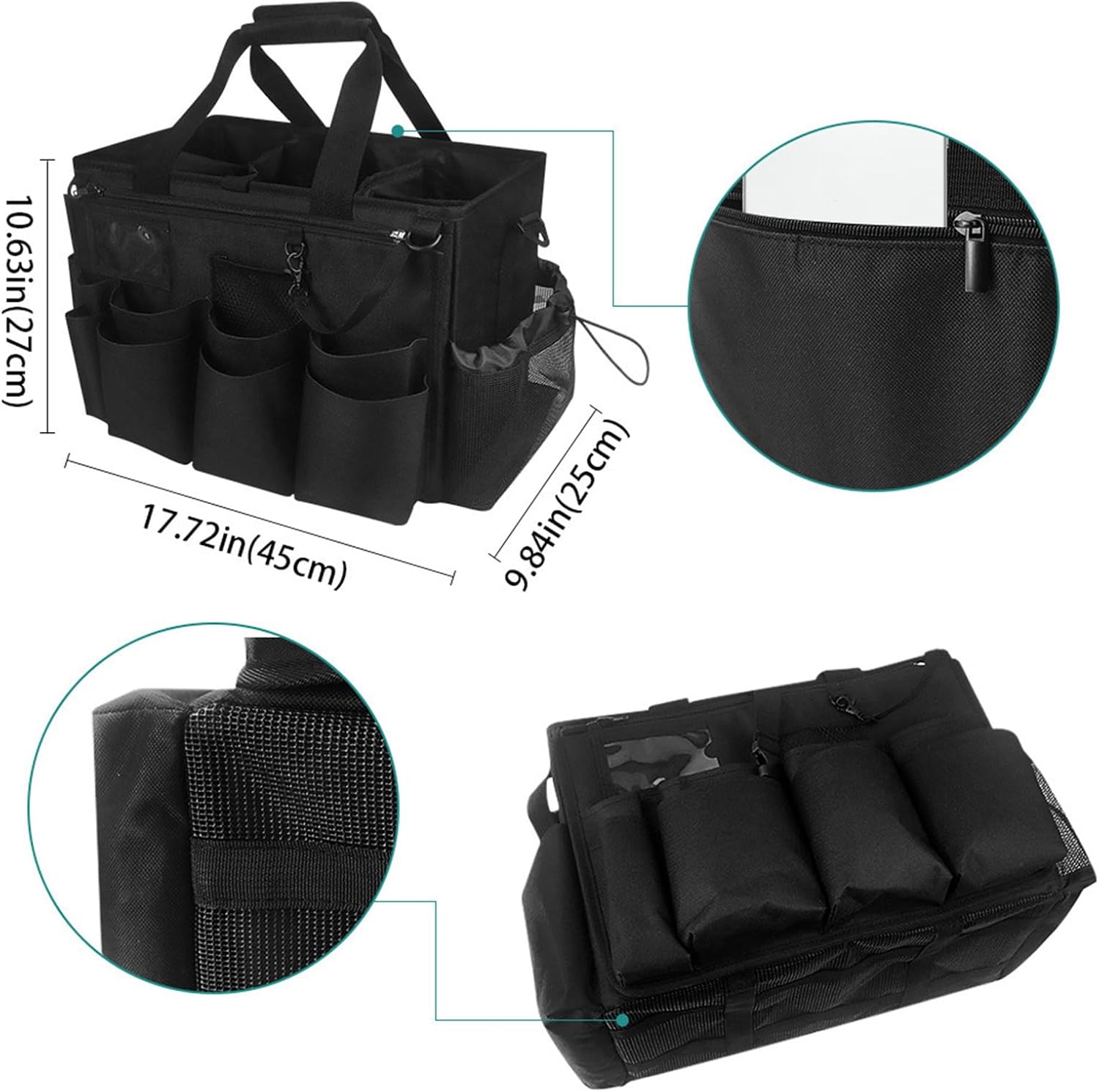  Générique Sacs De Nettoyage Pour Femmes De Ménage | Sac Plébiable Pour Ménage | Porte-Outils Mesh Respirant Imperméable Avec Poignée Bretelle Pour Chiffons Époussetage Cuisine