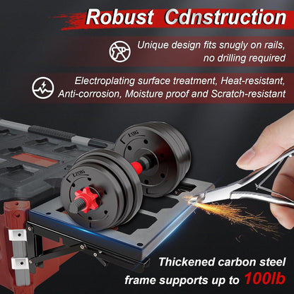  Plate-forme Pliable Compatible Avec Les Modules - Organisez La Construction En Acier Lourd - Surface De Travail Plate Pour Les Projets D'entretien - Montage Facile - Boîte à Outils Modulaire