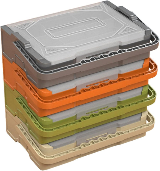  Boîte De Rangement Empilable Pour Outils Avec Cloison Amovible Pour Une Capacité De Charge De 20 Kg Et Fenêtre Transparente Empilable Avec Couvercle