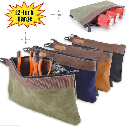  Sac à Outils Professionnel En Toile Cirée De Grande Capacité, Avec Support Droit, Large Fond Plat, Sac échelle