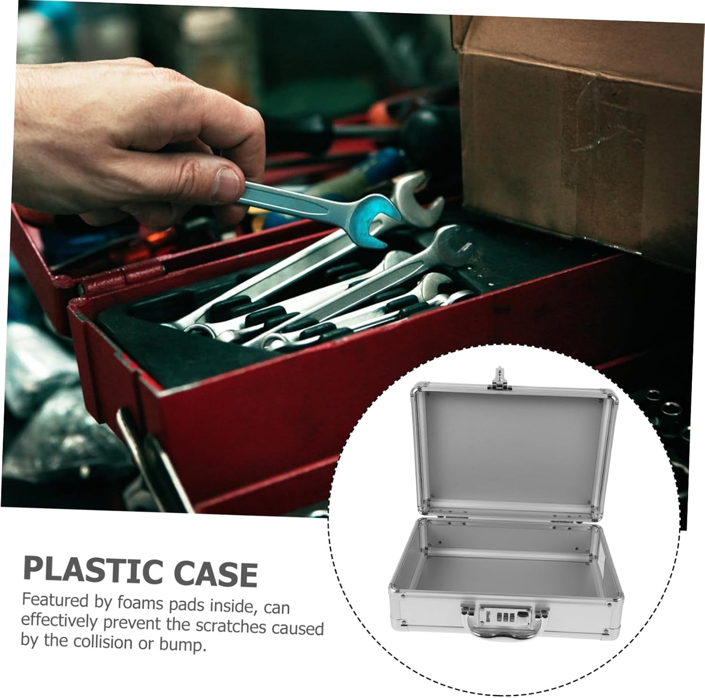  Healvian Boîte à Outils Portable Avec Mot De Passe Étui Rigide Pour Transport Outils Mallette De Rangement