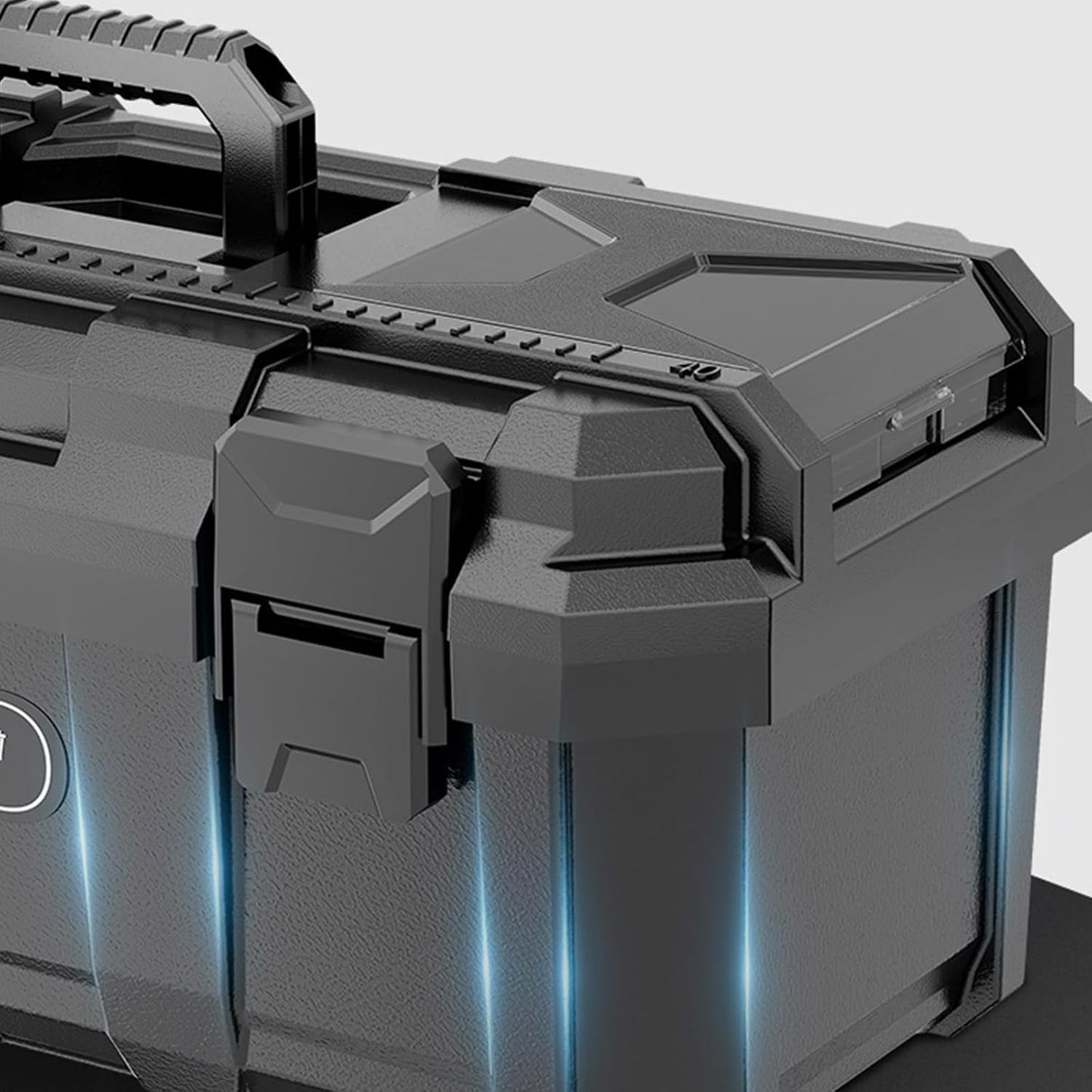  Boîte à Outils Renforcée Avec Compartiments Sécurisés, Boîte à Outils Renforcée Verrouillable Pour Réparation Et Poignée Ergonomique