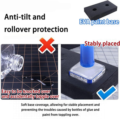  Support Multi-fentes En EVA Pour Bouteilles De Liquides Et Outils - Base Anti-déversement Sécurisée Pour Fournitures De Loisirs - Plateau De Rangement En EVA Pour Outils De Modélisme