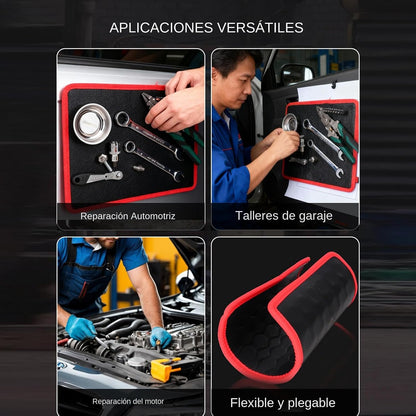  Tapis Magnétique Pour Mécaniciens, Support Pour 3 Pièces Avec Couche Protectrice En PVC - Base Flexible Magnétique Pour Fixation - Pour Maison, Garage, Atelier, Réparation De Voitures Mécaniques