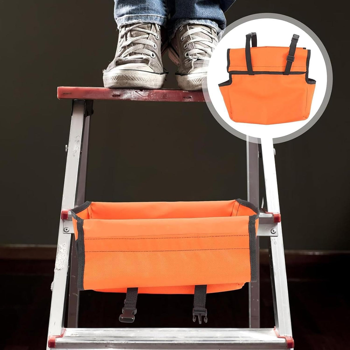  Plateau à Outils élévateur à Ciseaux, Organiseur D'échelle Robuste, Grande Capacité, Pochette à Outils, Amélioration De L'efficacité Du Travail, Rangement D'échelle Portable, Sac à Outils Pour