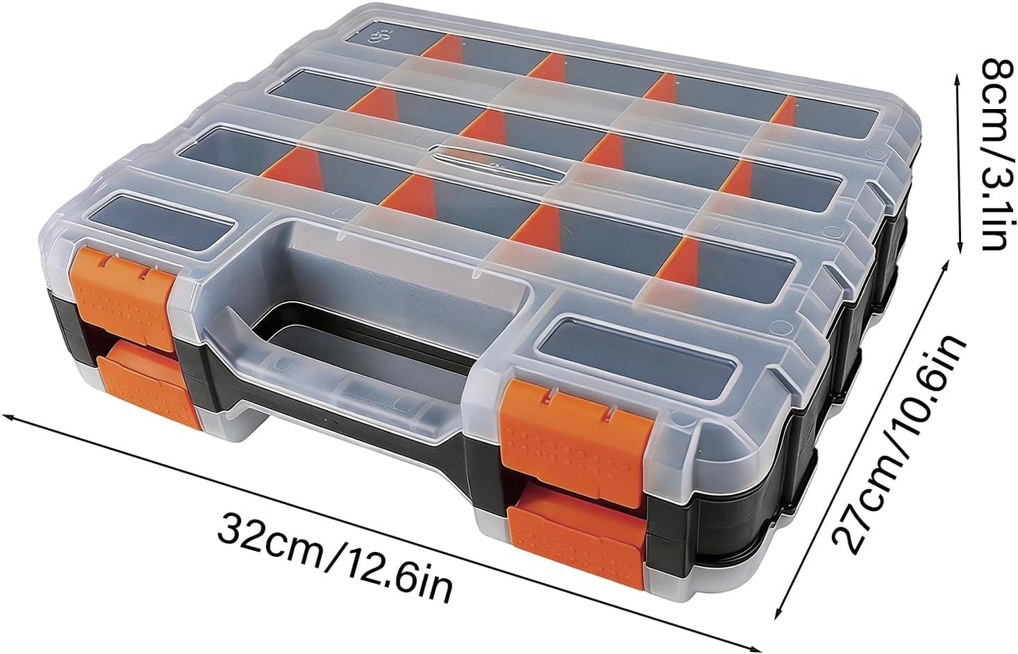 GENERIC Organiseur De Petites Pièces, Récipient Avec Séparateurs Amovibles – Boîte De Rangement Pour Vis, Boulons, écrous, Perles, Bijoux, Composants électroniques, Artisanat, Garage, Bureau, Maison
