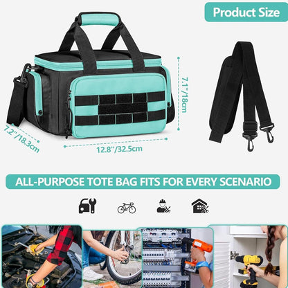  Sac À Outils,Housse De Rangement Portable En Toile Oxford - Sac De Rangement Pour Outils | Pour Travaux De Jardinage électricien Menuisier Chambre Universitaire Voyage Chantier Camping
