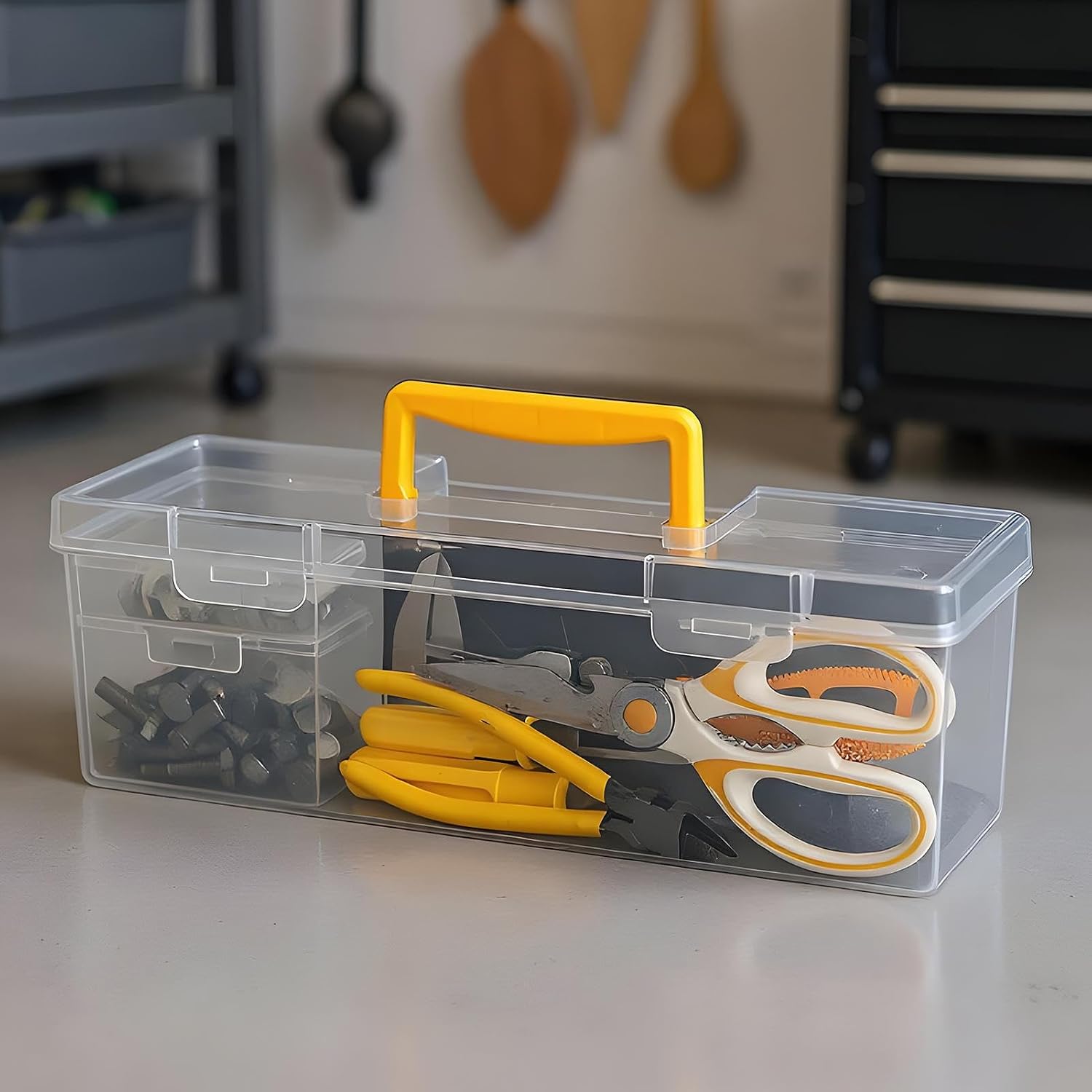  Boîte De Rangement Pour Pièces, Boîtes à Outils | Boîte De Rangement Transparente Divisée Pour Marqueurs, Pinces, Clés, écrous, Appareils électroniques, Perles, Pêche
