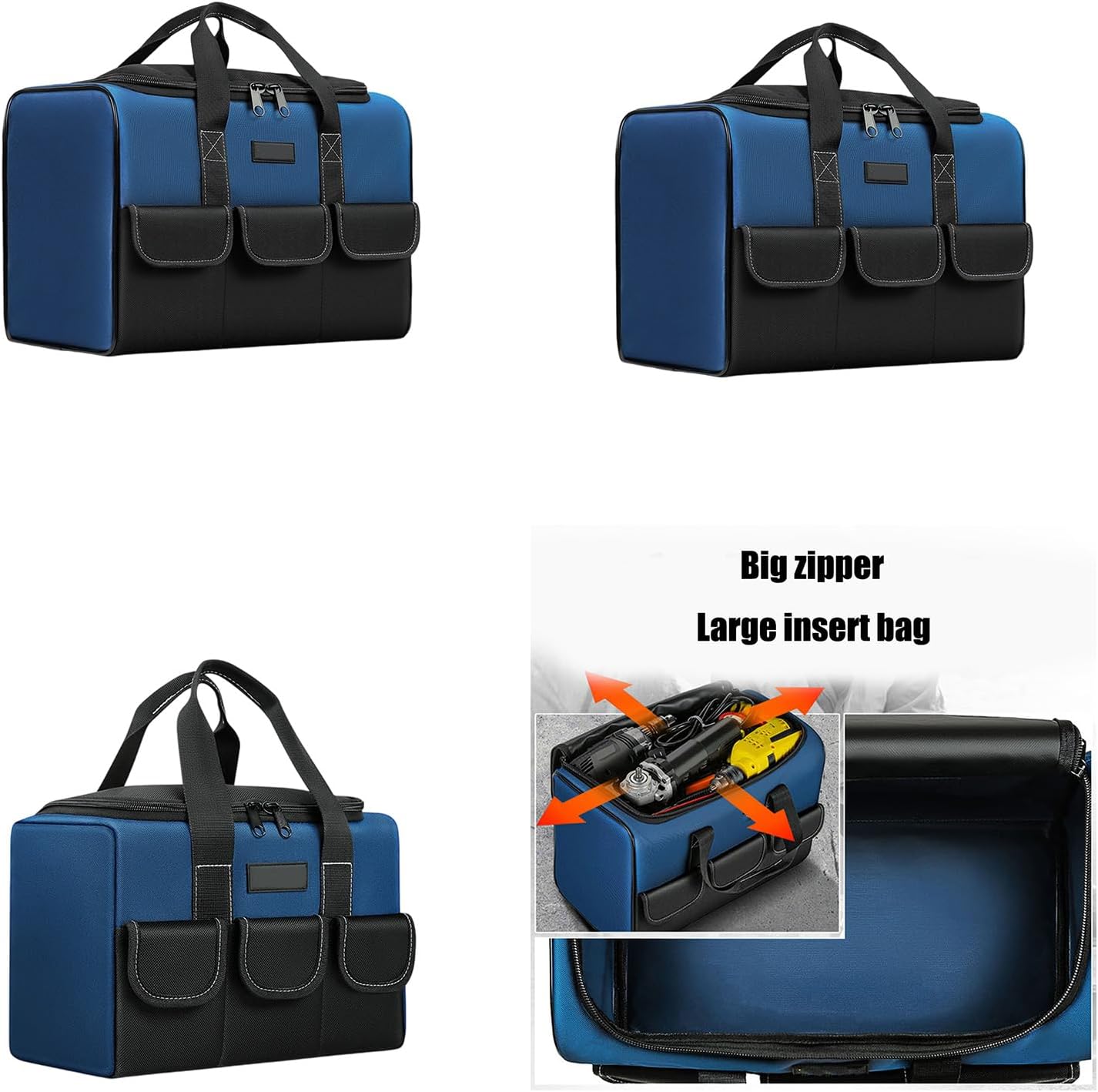  Porte-outils étanches - Construction Résistante Aux Déchirures - Base Extra épaisse Pour Organiser Les Clés Et Les Tournevis - Sac à Main Multi-poches
