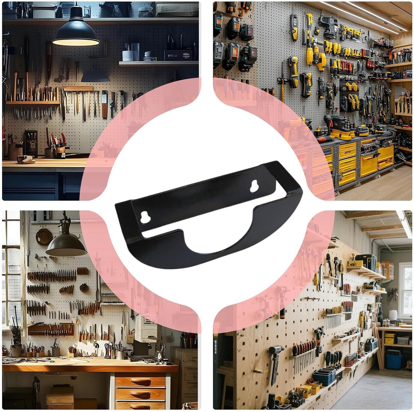 GENERIC Organiseur D'outils électriques, Support Mural Pour Outils Sans Fil, Résistant à L'usure, Rangement Robuste, Idéal Pour Garage, Atelier, Abri De Jardin Et établi, 15 X 5 X 5 Cm