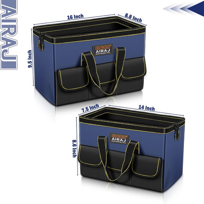  AIRAJ Lot De 2 Sacs à Outils | Sac De Rangement Portable Pour Outils De 35,6 Cm Et 40,6 Cm | Sacs à Outils à Large Ouverture Pour Homme Et Femme | Petit Sac à Outils | Organisateur D'outils Pour