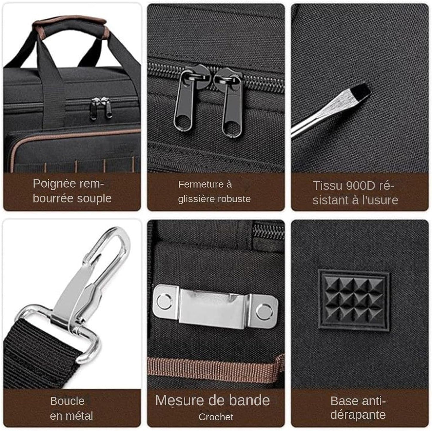  Organisateur De Sac à Outils - Ceinture D'Organisation à Grande Capacité,Sacoche Portable De Rangement Pour Outils | Pour Électricien Mécanicien Menuisier Construction Père Travail