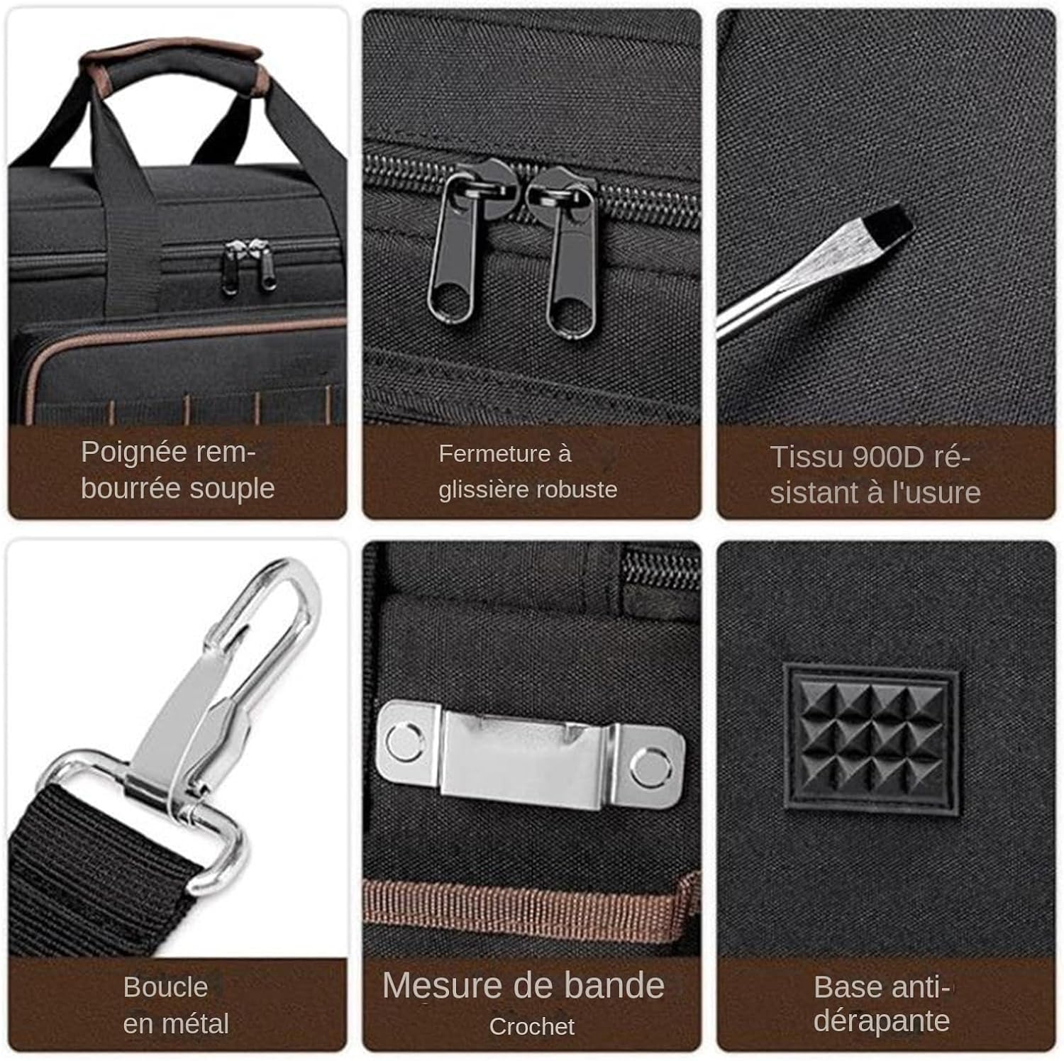  Organisateur De Sac à Outils - Ceinture D'Organisation à Grande Capacité,Sacoche Portable De Rangement Pour Outils | Pour Électricien Mécanicien Menuisier Construction Père Travail