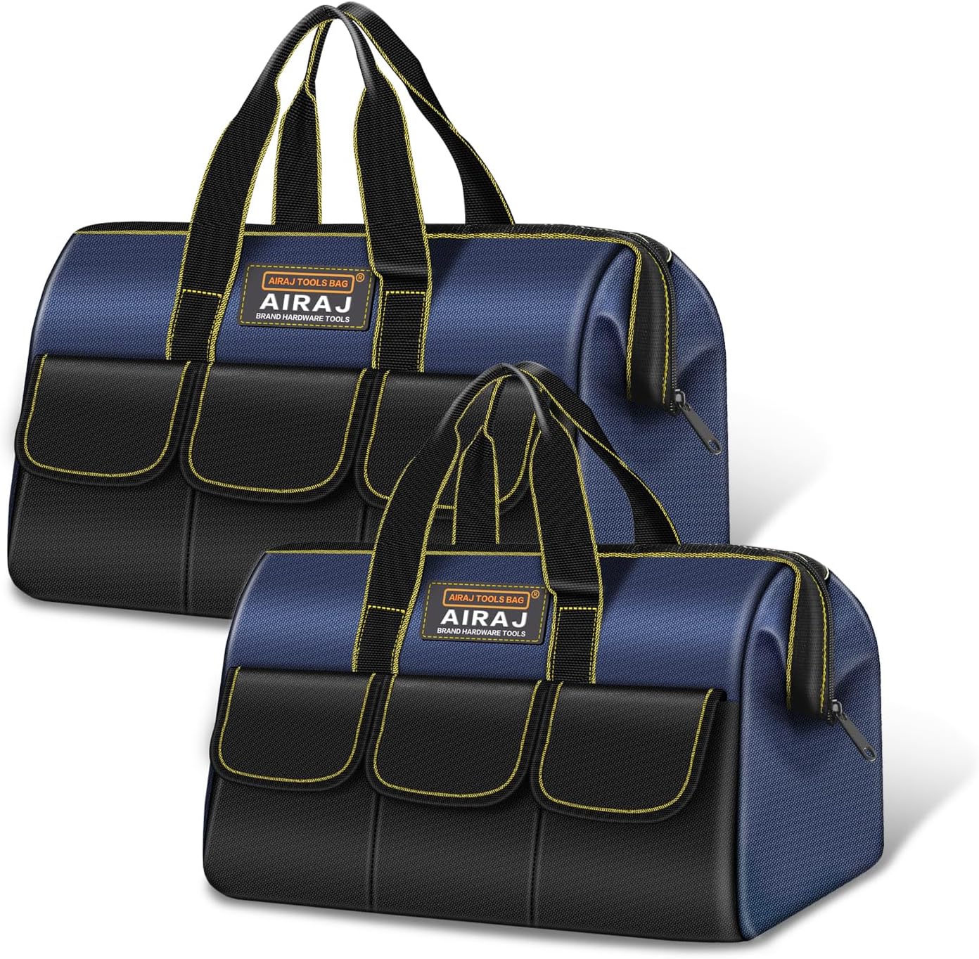  AIRAJ Lot De 2 Sacs à Outils | Sac De Rangement Portable Pour Outils De 35,6 Cm Et 40,6 Cm | Sacs à Outils à Large Ouverture Pour Homme Et Femme | Petit Sac à Outils | Organisateur D'outils Pour