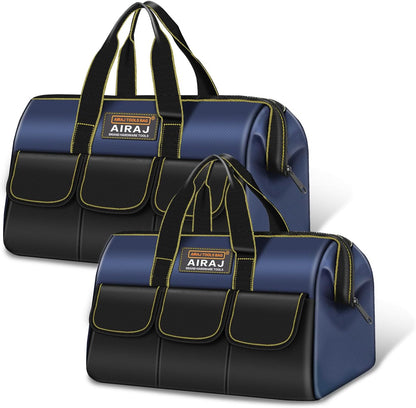  AIRAJ Lot De 2 Sacs à Outils | Sac De Rangement Portable Pour Outils De 35,6 Cm Et 40,6 Cm | Sacs à Outils à Large Ouverture Pour Homme Et Femme | Petit Sac à Outils | Organisateur D'outils Pour