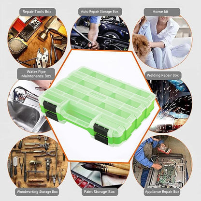  Boîte à Outils Portable Double Face 34 Compartiments De Rangement Pour Forets, Boulons, écrous | Couvercle Transparent Pour Quincaillerie, Clous, Vis, Petites Perles électroniques Et Pièces à Douille