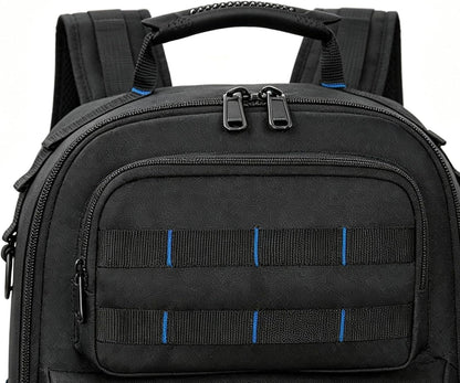 Genérico Sac à Dos Porte-outils Robuste, Organisateur Avec Base Rigide, Avec De Nombreuses Poches, Sac à Dos Porte-outils Robuste Pour Homme, Pour Technicien, Bâtiment, électricien, Plombier, Usage Extérieur