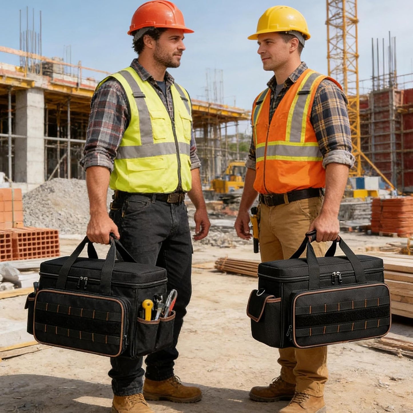  Organisateur De Sac à Outils - Ceinture D'Organisation à Grande Capacité,Sacoche Portable De Rangement Pour Outils | Pour Électricien Mécanicien Menuisier Construction Père Travail