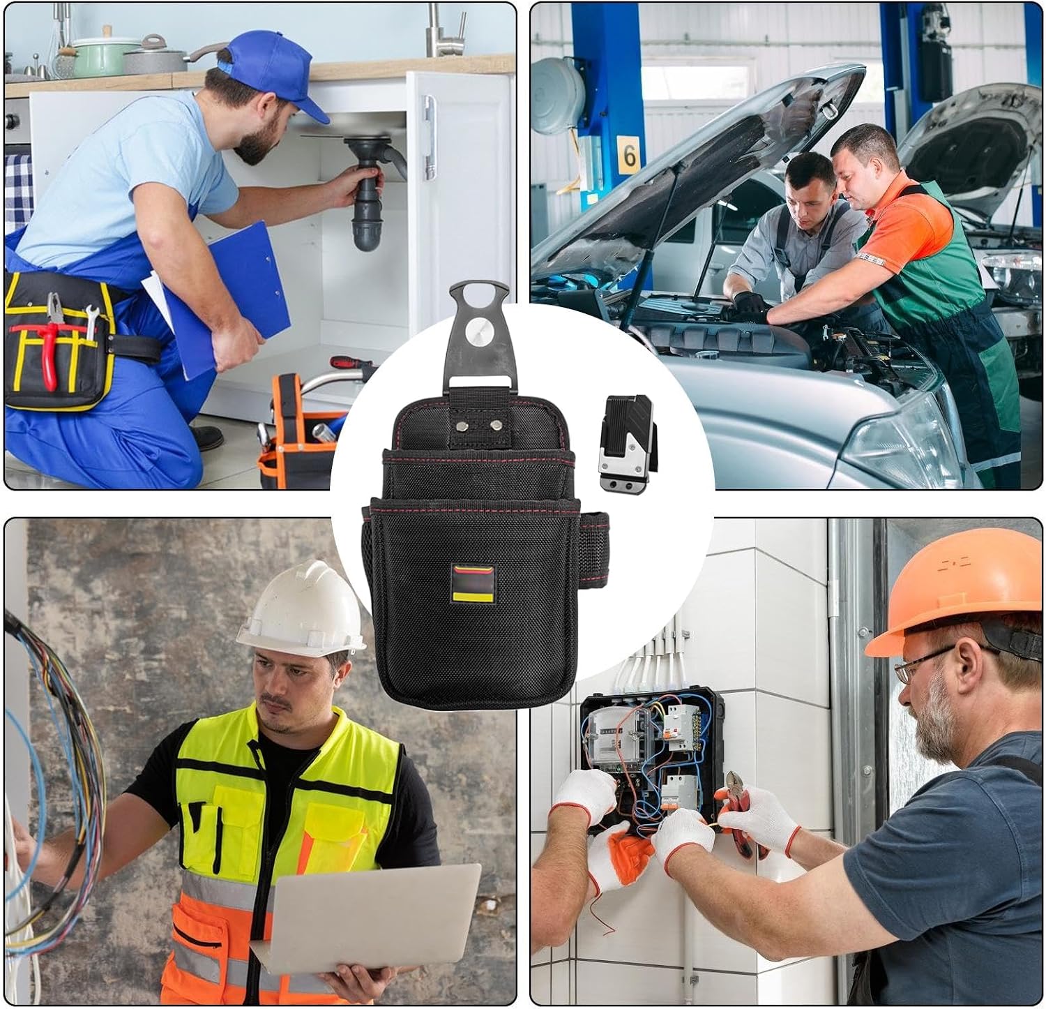  Porte-outils De Ceinture - Porte-outils Pour Entretien, Ceinture Multi-usages Imperméable Pour Intérieur Extérieur Bâtiment Peinture Toit