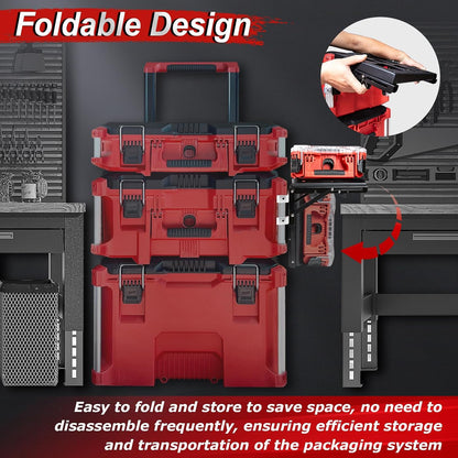  Plate-forme Pliable Compatible Avec Les Modules - Organisez La Construction En Acier Lourd - Surface De Travail Plate Pour Les Projets D'entretien - Montage Facile - Boîte à Outils Modulaire