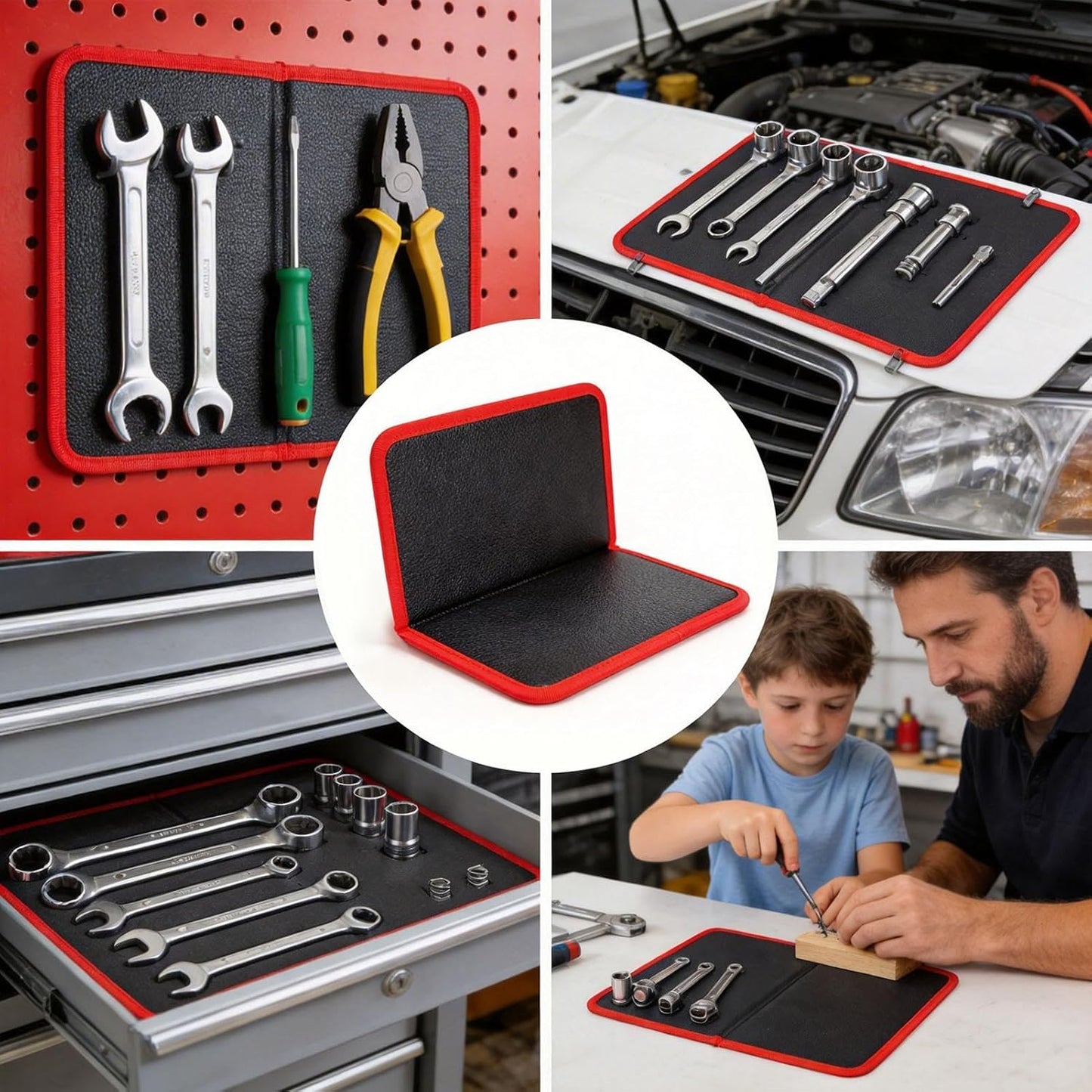  Tapis Magnétique, Organisateur Antidérapant, Porte-outils Flexible, Magnétique Forte, Rangement De Pièces D'atelier Pour Réparation Automobile, électronique, Garage, Maison, Vis, Boulons, Clés