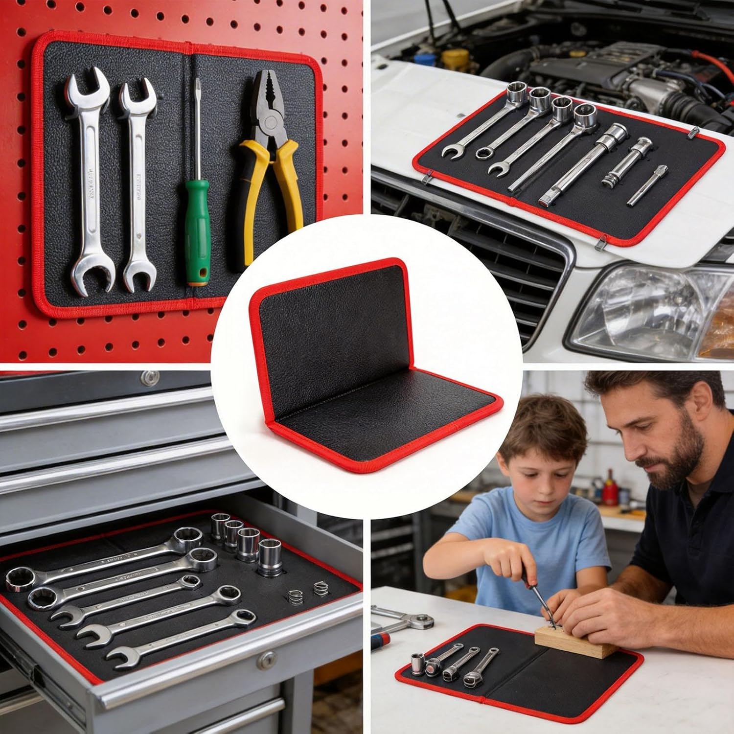  Tapis Magnétique, Organisateur Antidérapant, Porte-outils Flexible, Magnétique Forte, Rangement De Pièces D'atelier Pour Réparation Automobile, électronique, Garage, Maison, Vis, Boulons, Clés