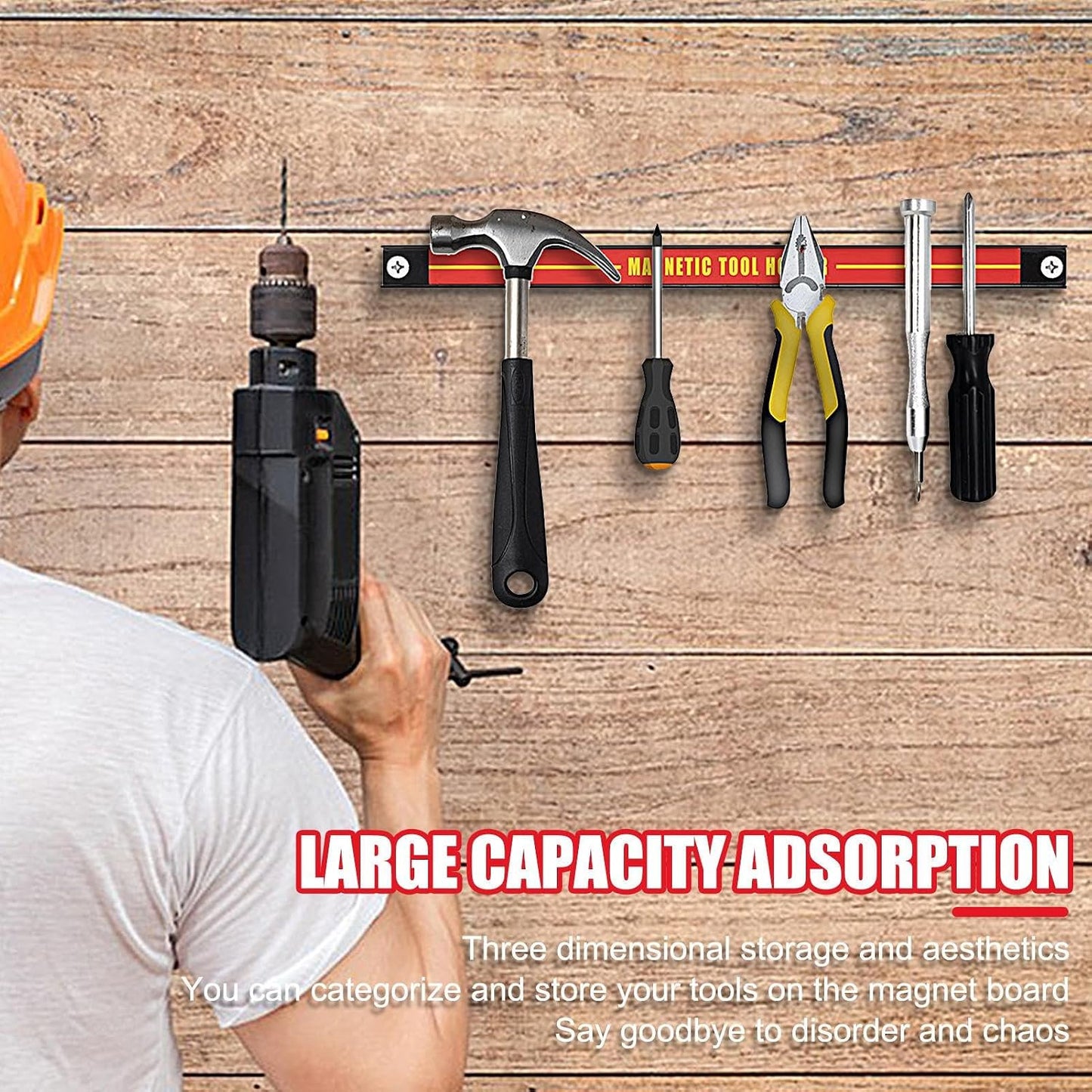 Bande Magnétique Pour Outils – Support Mural De Grande Capacité, Organisateur D'outils Pour économiser De L'espace Pour Atelier, Maison, Barre En Métal Pour Garage Pour Atelier De Réparation