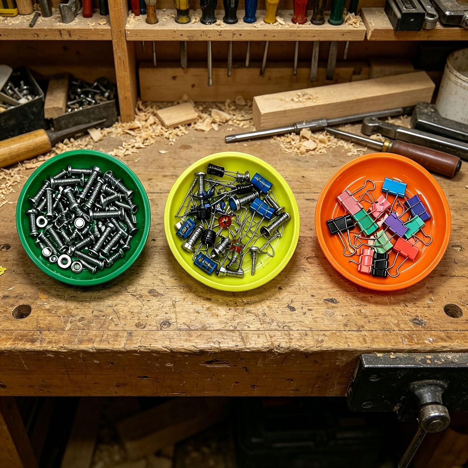  Lot De 3 Plats De Magnétique En ABS, Idéal Pour Stocker Du Matériel, Des Composants électroniques Et L ' Organisation De La Maison, Plateau Magnétique En Plastique Essentiel Quotidien